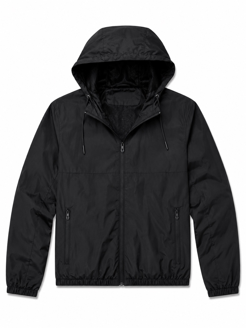 Urban Outfitters Black Hooded Windbreaker